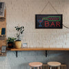 Martini Bottle Pour Framed Bar LED Hanging Wall Sign - 19" x 10"